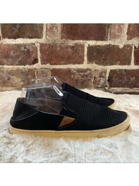 OluKai Pehuea Slip On Sneaker Woven Black Sz 10